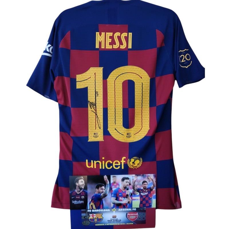 Messi's Barcelona vs Arsenal Signed Match-Issued Shirt, Gamper Trophy 2019