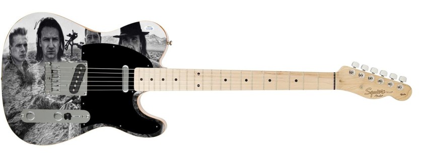Bono of U2 Signed Custom Graphics Guitar
