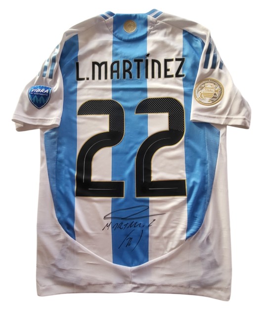 Maglia Preparata Lautaro Argentina vs Colombia, Finale Copa America 2024 - Autografata