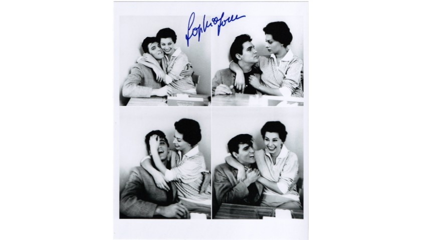 Photo Montage of Elvis Presley with Sophia Loren - Signed