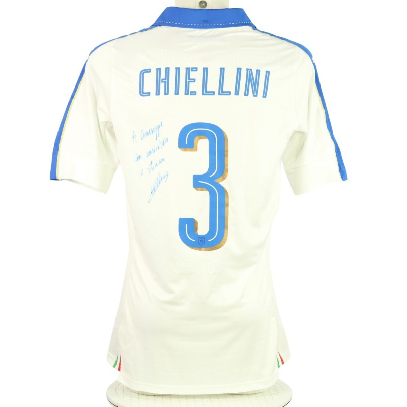 Chiellini's Italy Signed Match Shirt-2016-17