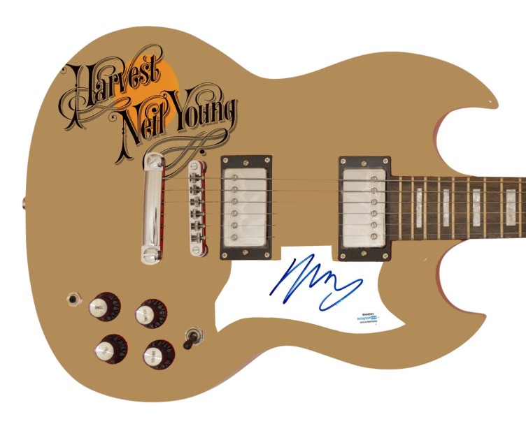 Neil Young Signed Custom Graphics Guitar