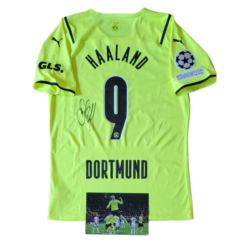 Maglia Haaland preparata Borussia Dortmund vs Besiktas 2021 - Autografata