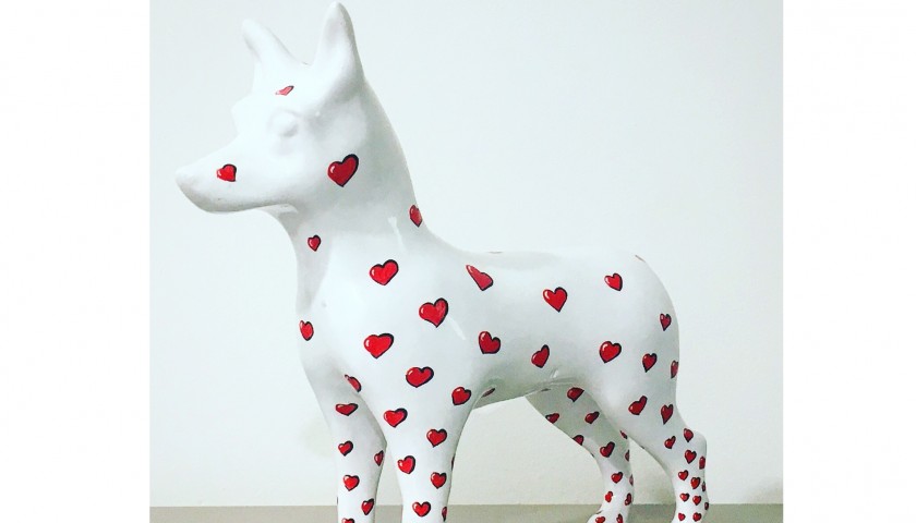 A.Resina "NinaForTheDogs" marble dust sculpture - 31x30x0.9 cm