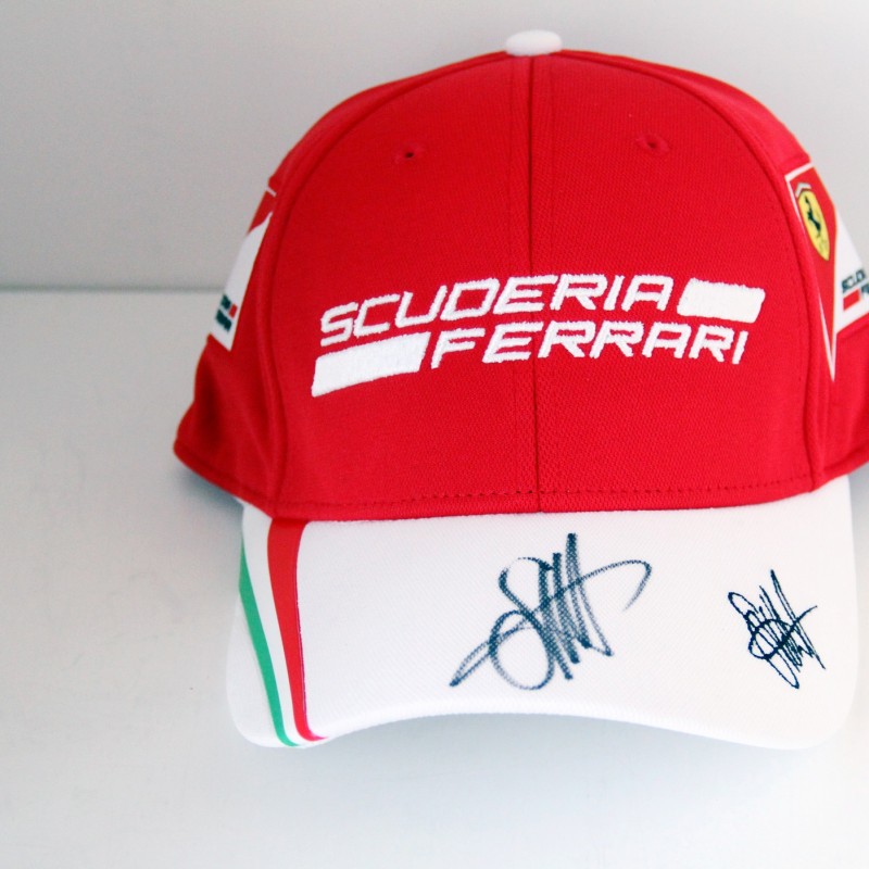 Ferrari hat signed by Sebastian Vettel