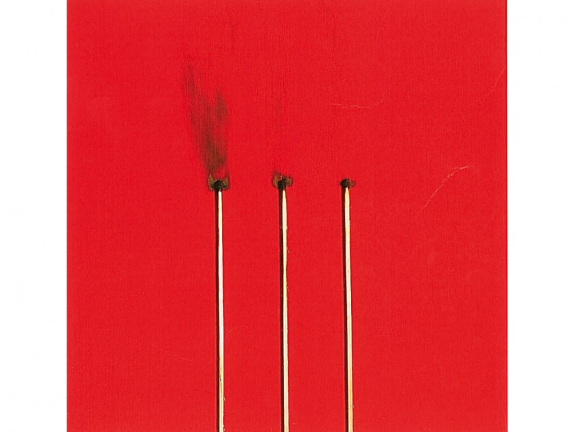 Bernard Aubertin "Dessin de feu" burnt matches on canvas 35x35 cm