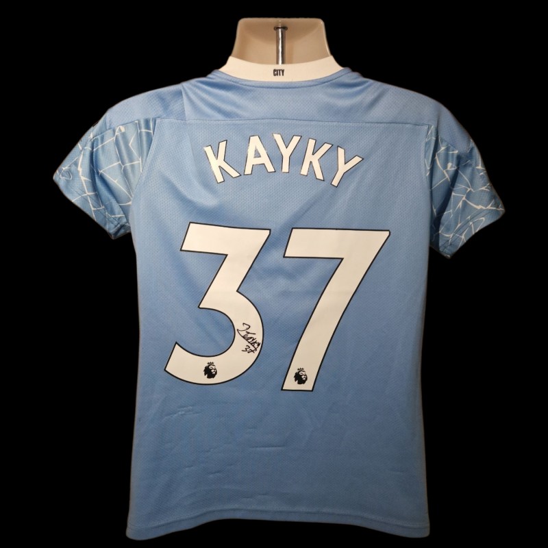 Kayky Signed Manchester City 2020-21 Official Home Football Shirt COA