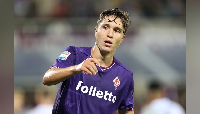 Chiesa's Fiorentina Signed Match Shirt, 2017/18 