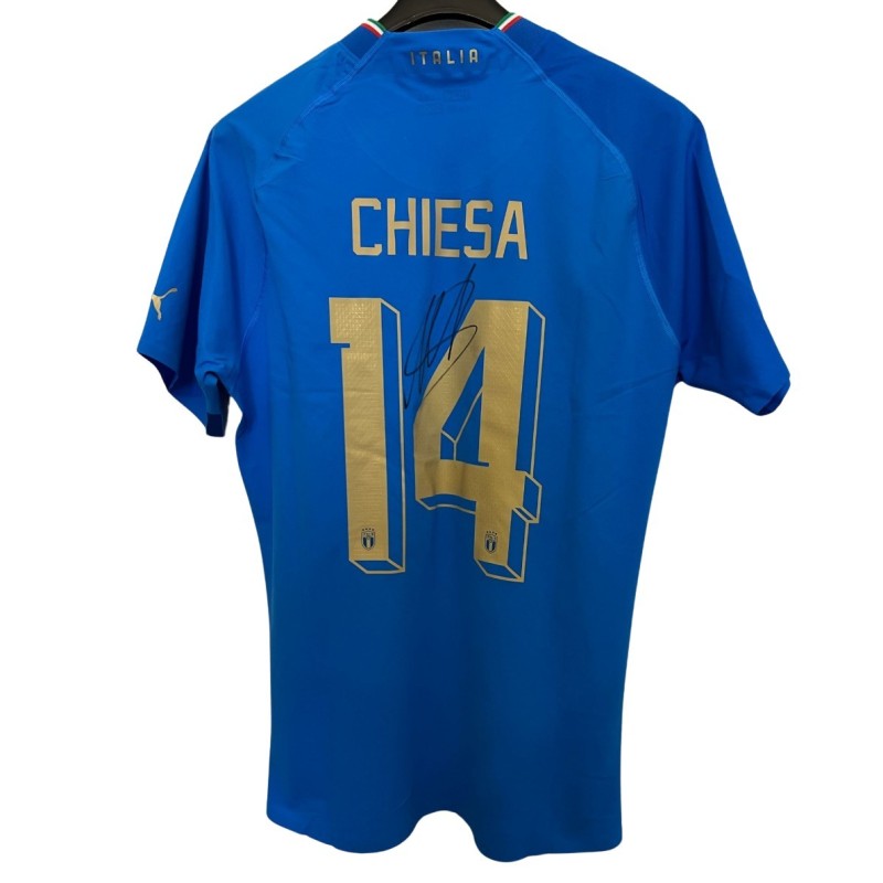 Chiesa's Match Signed Shirt, Albania vs Italy 2022
