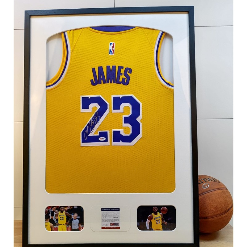 Canotta LeBron James Los Angeles Lakers - Autografata e incorniciata