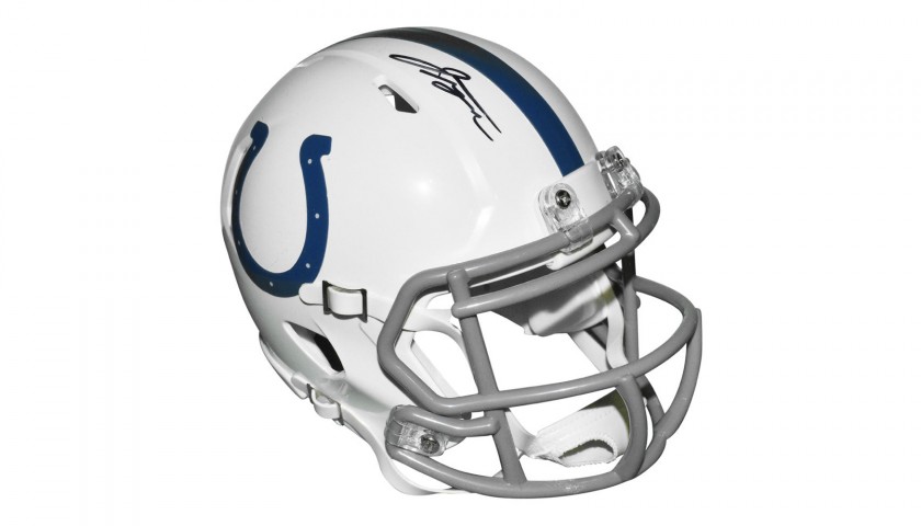 Indianapolis Colts Mini Replica Football Helmet Signed by Jonathan Taylor