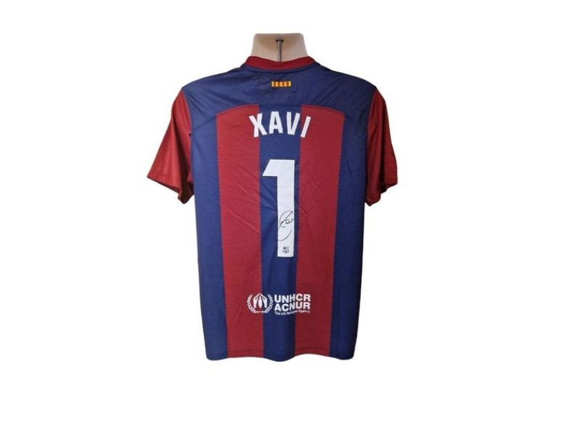 Maglia replica firmata da Xavi del FC Barcelona 2023/24