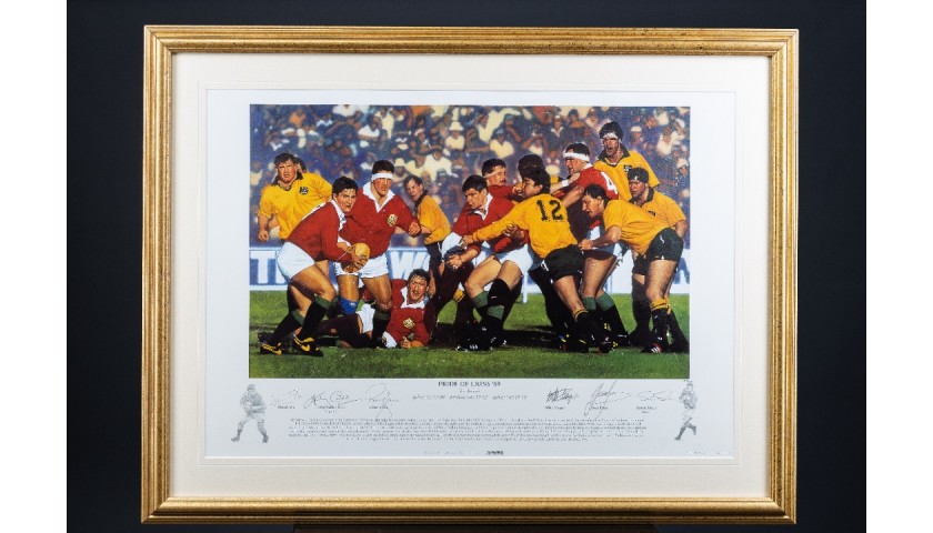 Framed Signed Limited Edition 'Pride of Lions' Print from the 1989 Tour to AU