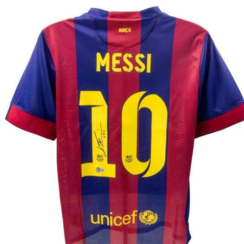 La maglia Barcellona firmata da Messi