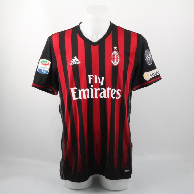 Zapata match issued shirt in Milan-Inter, 20/11/16 - special patch