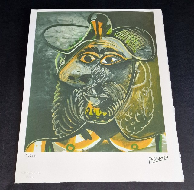 Pablo Picasso - Original Offset Lithograph Print with Dry Stamp