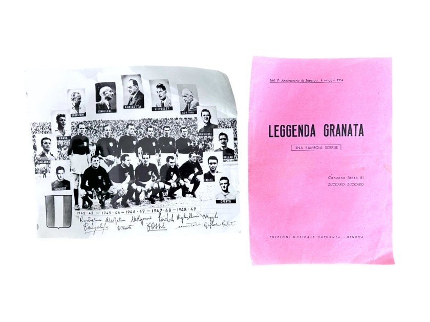 Spartito canzone "Leggenda Granata" Grande Torino, 1954