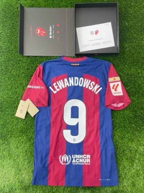 Cofanetto Maglia Authentic Lewandowski 2023/24 - Rolling Stones x Barca