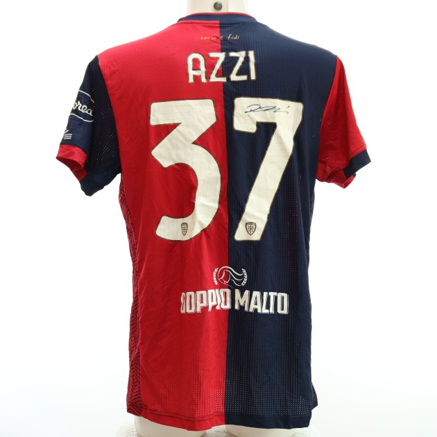 Maglia Azzi Unwashed, Cagliari vs Roma 2024 - Autografata