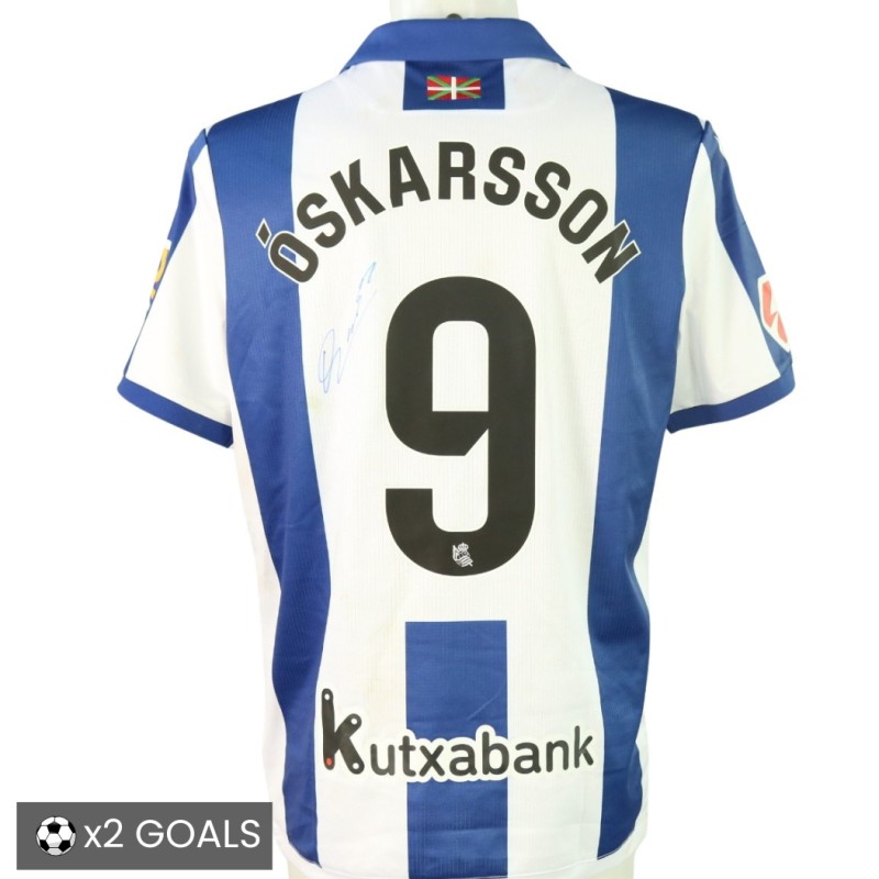 Óskarsson's Signed Unwashed Shirt, Real Sociedad vs Valencia 2024