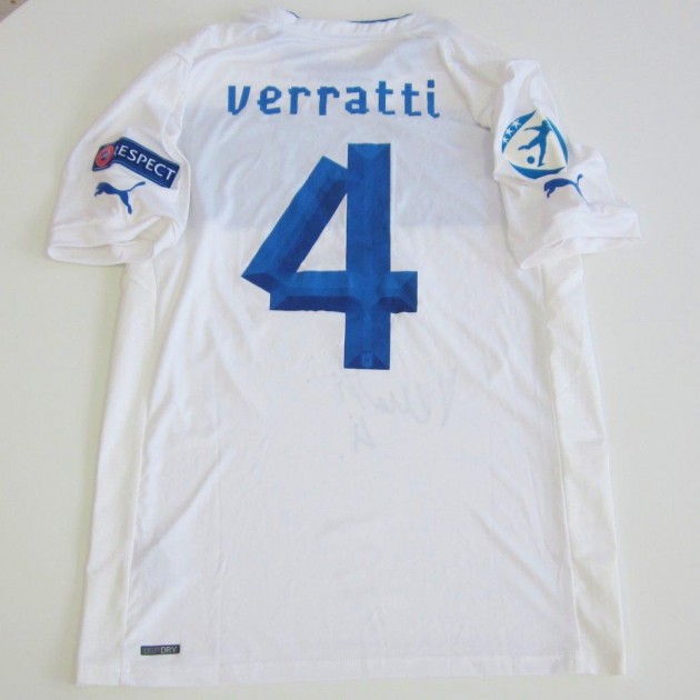 Verratti's Italy match issued shirt, European Championship U21 2013 - signed
