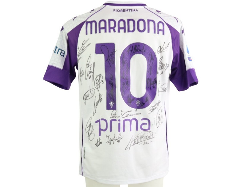 Commemorative Maradona Fiorentina Shirt, 2020/21 - Signed by the players