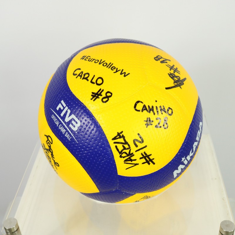 Pallone della Spagna ufficiale a Eurovolley 2023 autografato dalla Nazionale femminile
