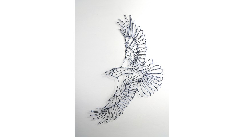 Wire Sculpture by Jane Tilley - Crow in Flight