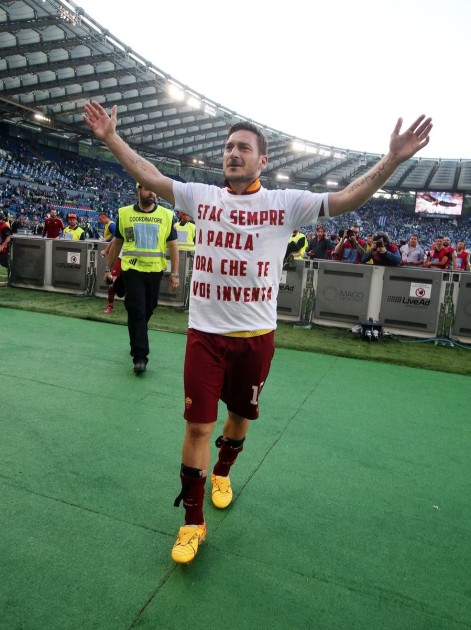 Totti's Celebratory Worn and Signed Shirt 