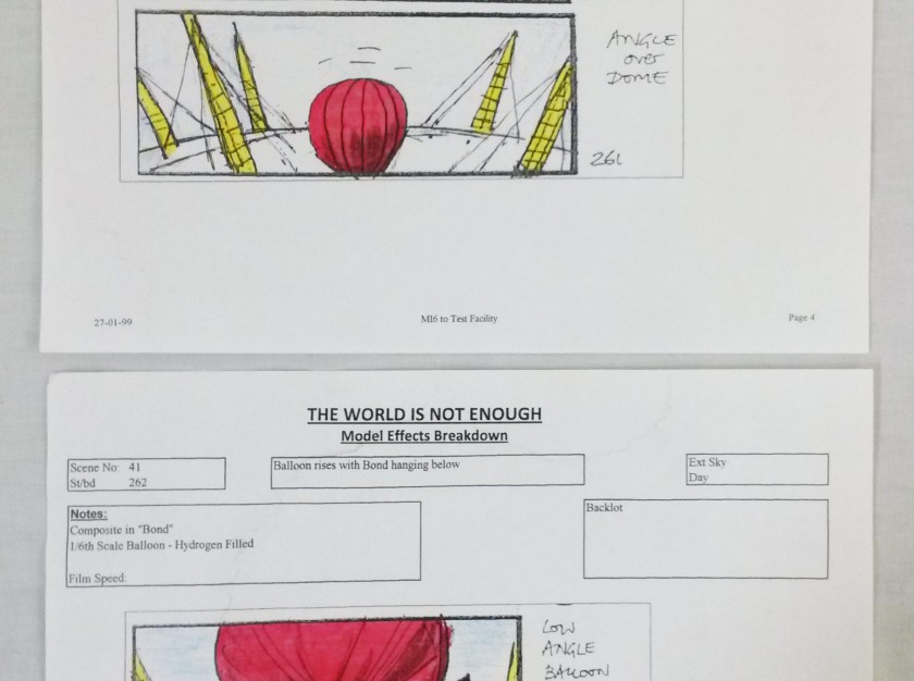 Production Used SFX Storyboards from the James Bond Film The World Is Not Enough