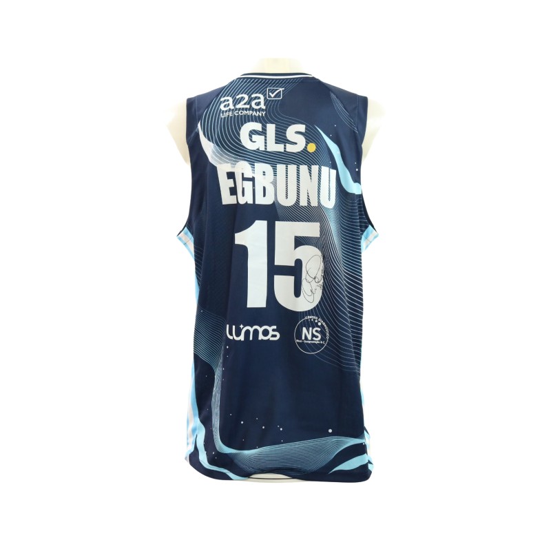 Completo Egbunu indossato Vanoli Cremona vs Napoli Basket 2025 - Autografato