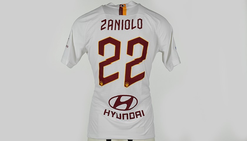 Zaniolo's Match-Issued Shirt, Roma-Parma - "Grazie Maestro"