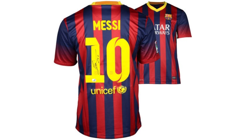 Lionel Messi's Hand Signed Barcelona Shirt
