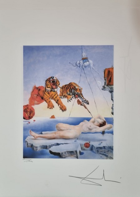 "Dream Caused by the Flight of a Bee Around a Pomegranate a Second Before Awakening" Lithograph by Salvador Dalí - Signed