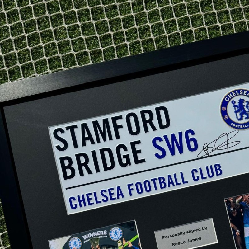 Reece James Signed Chelsea Football Road Sign