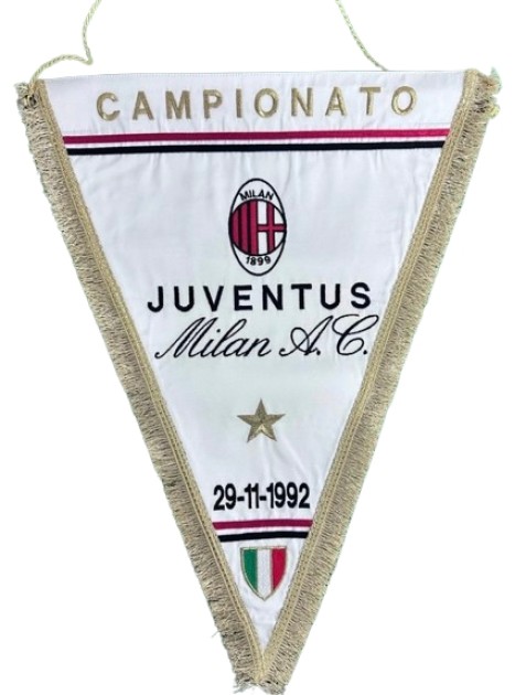 Juventus vs Milan Match-Issued Pennant, 1992