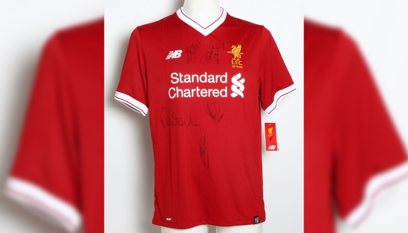 LFC 125 Shirt "LFC ERA 2001" Signed by Gerrard, Fowler, Hyypia, Berger and and Smicer