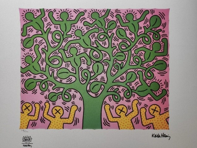 "Tree of Life" Lithograph Signed by Keith Haring