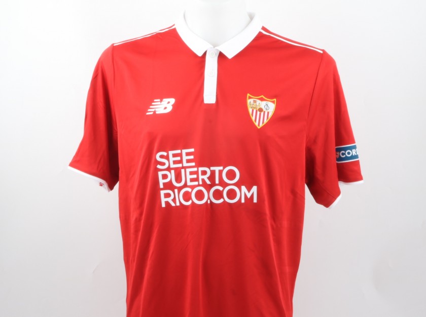 Jovetic Sevilla Match Worn Shirt, Liga 2016/17 - Signed
