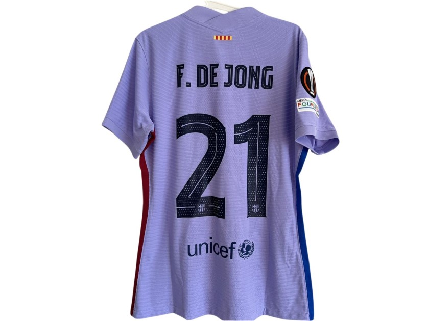 De Jong's Barcelona 2021/22 Match-Issued Shirt