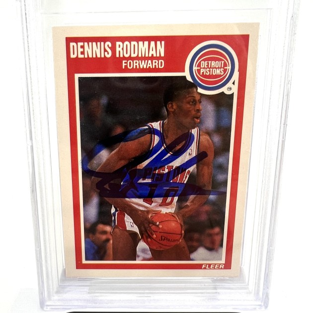 Dennis Rodman Signed 1989-90 Fleer Card - CharityStars