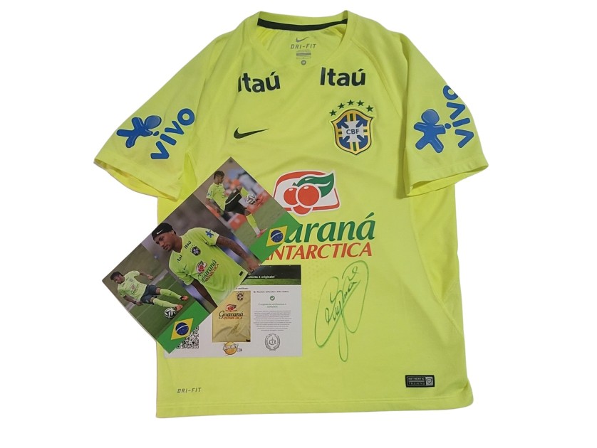 Brazil Training Shirt, 2017 - Signed by Neymar