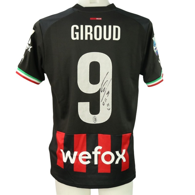 Giroud Official Milan Signed Shirt