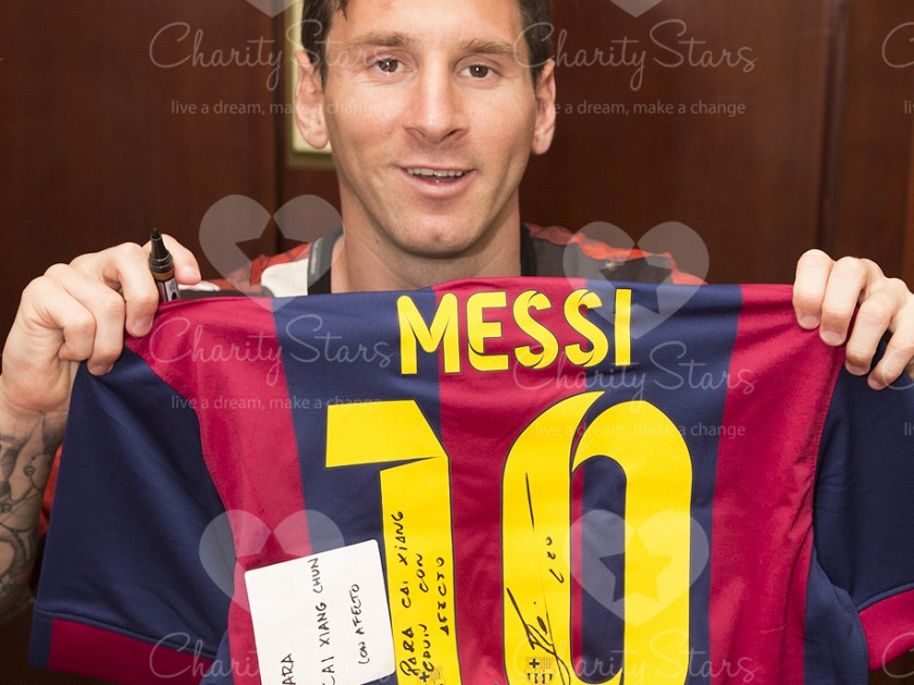 Lionel Messi Signed and Personally Dedicated FC Barcelona Shirt