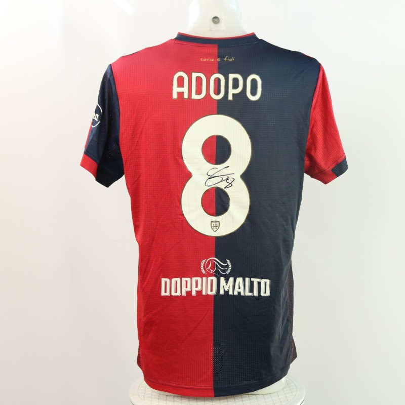 Adopo's Signed Unwashed Shirt, Cagliari vs Cremonese Coppa Italia 2024