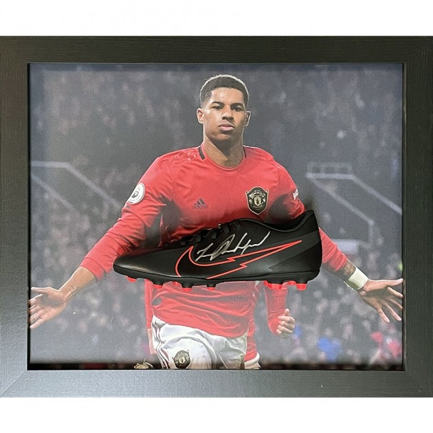 Marcus Rashford's Manchester United Signed and Framed Boot