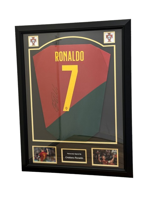 Cristiano Ronaldo's Portugal 2022/23 Signed And Framed Shirt