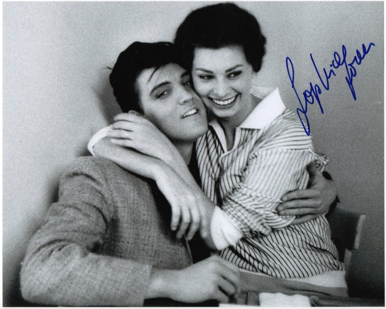 Fotografia di Sophia Loren ed Elvis Presley - Autografata