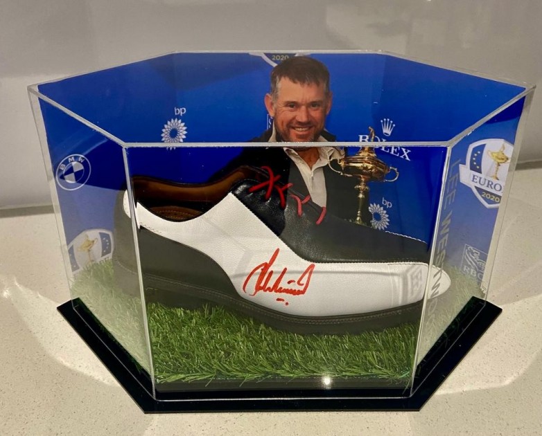 Lee Westwood Signed Golf Shoe in Display Case