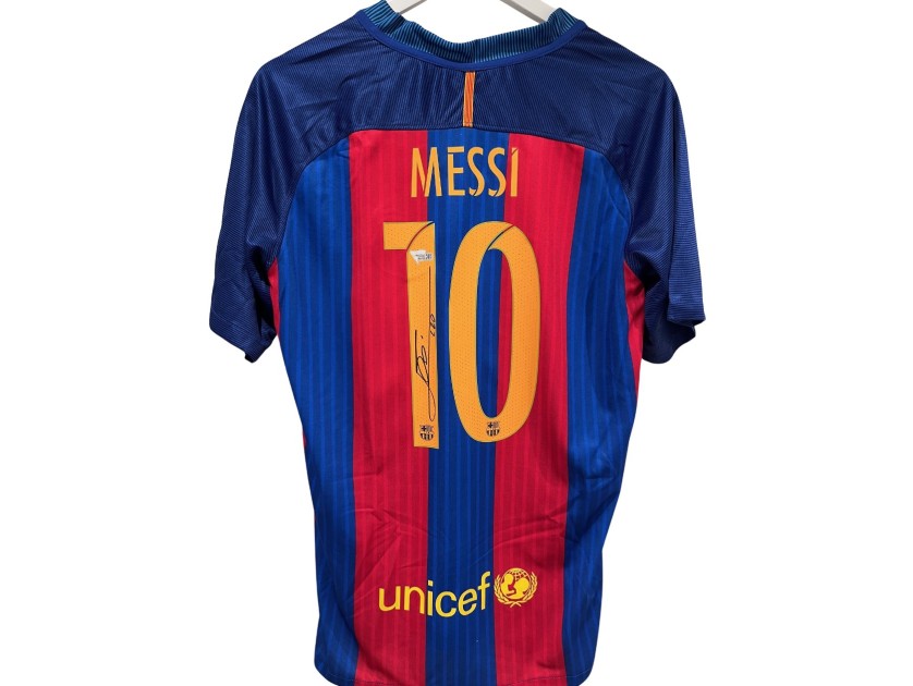 Lionel Messi's Barcelona 2016/17 Signed Shirt